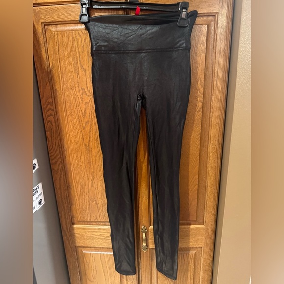 SPANX Pants - SPANX Classic Black faux leather Shapewear